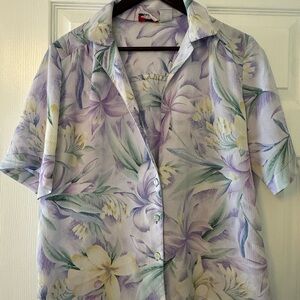 Alia Purple and White Short Sleeve Shirt